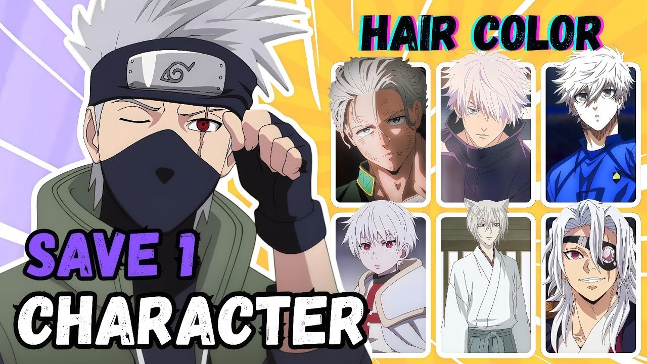 SAVE 1 ANIME CHARCTER for EACH HAIR COLOR 😏  | Anime Quiz