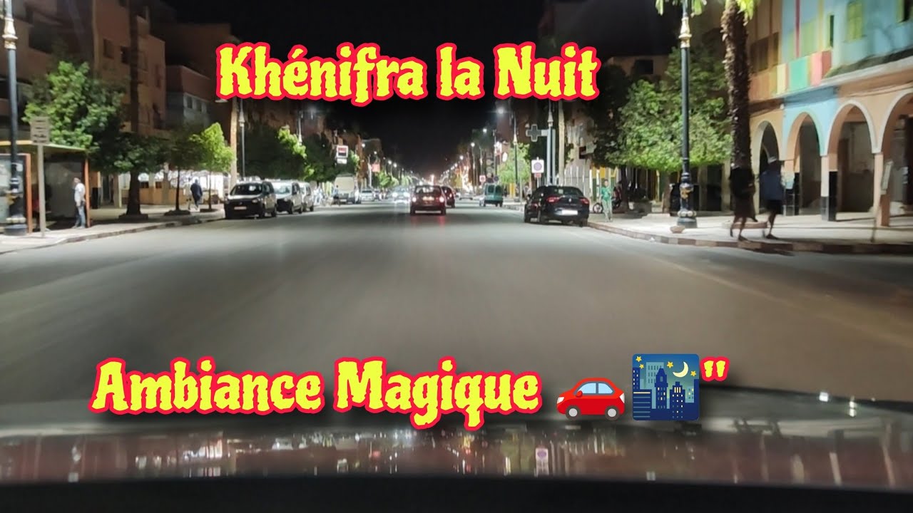 Balade nocturne en voiture &agrave; kh&eacute;nifra 🚗 d&eacute;couvrez la magie de la ville 🌃 #maroc #khenifra