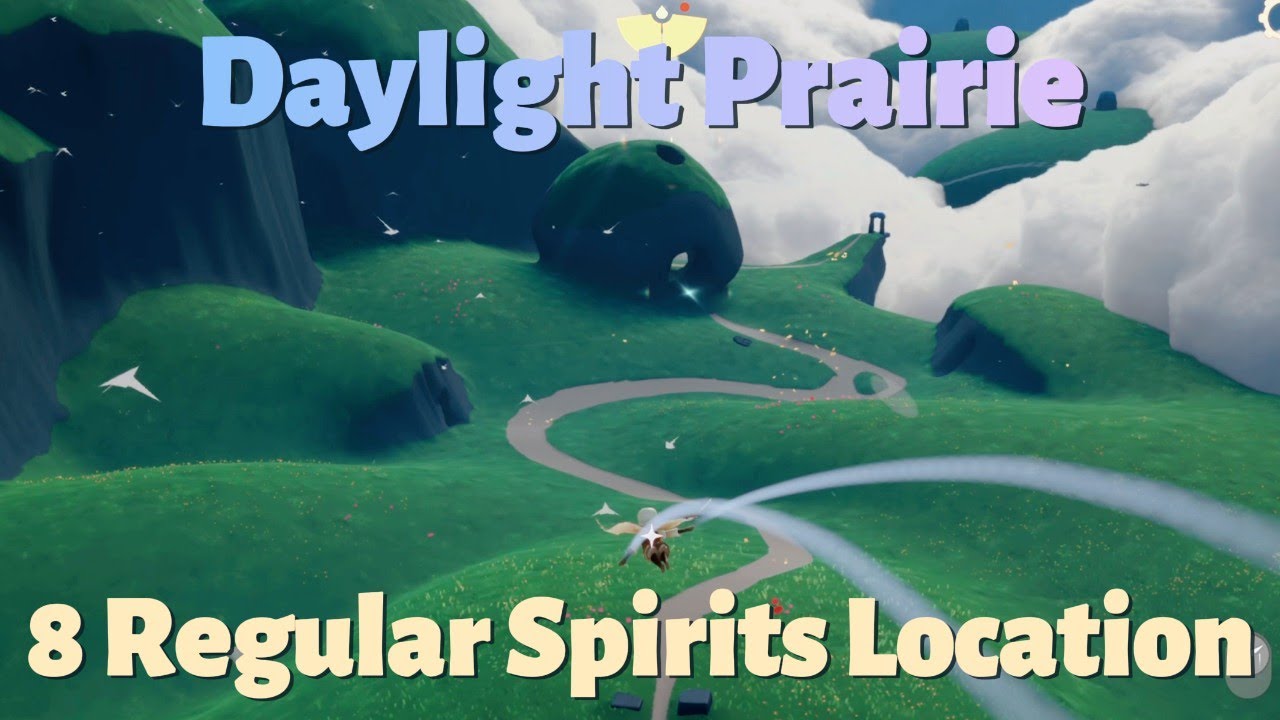 (4K) Sky Beginners Guide - Daylight Prairie (8 Regular Spirits)