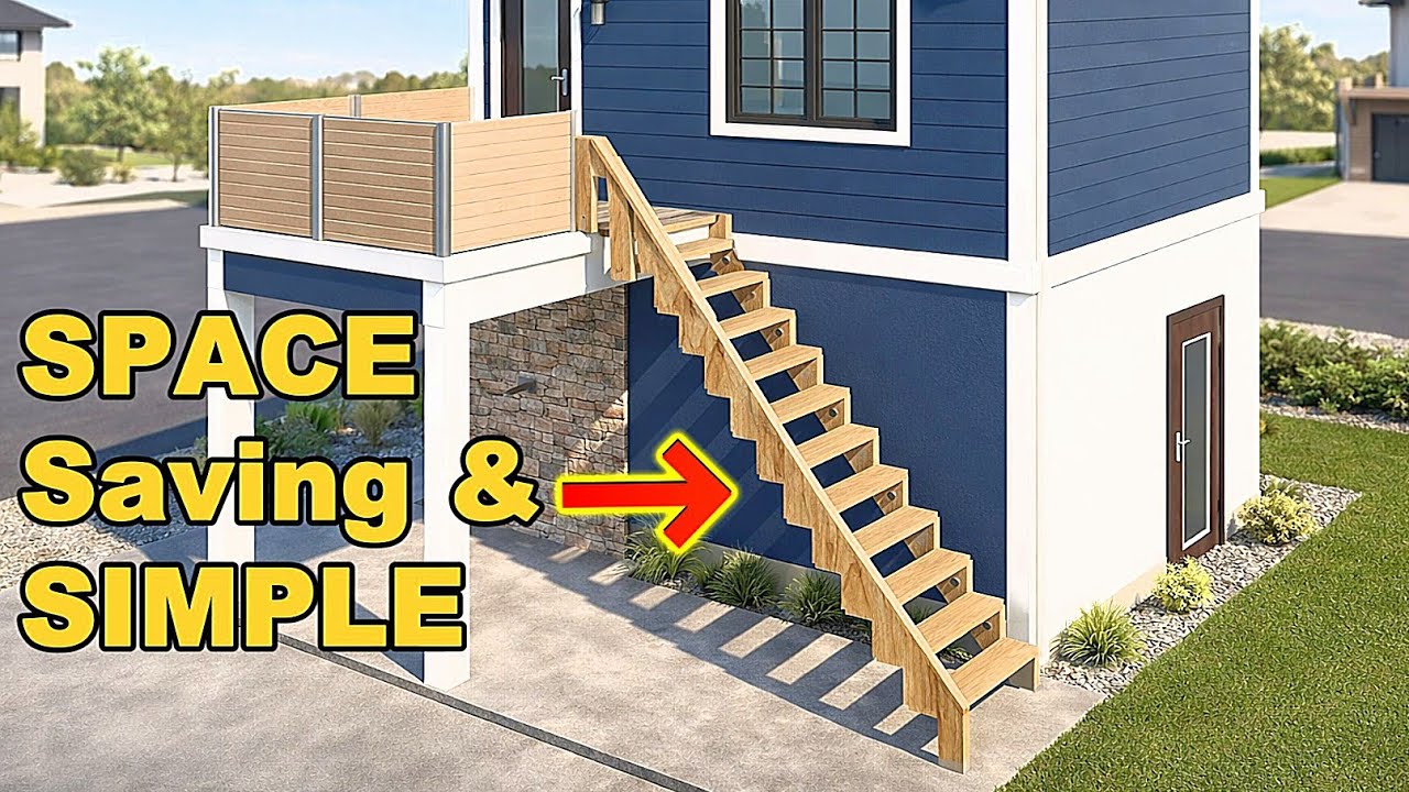 Building a FOLDING STAIRCASE is Easier Than You Think | DIY Folding Ladder
