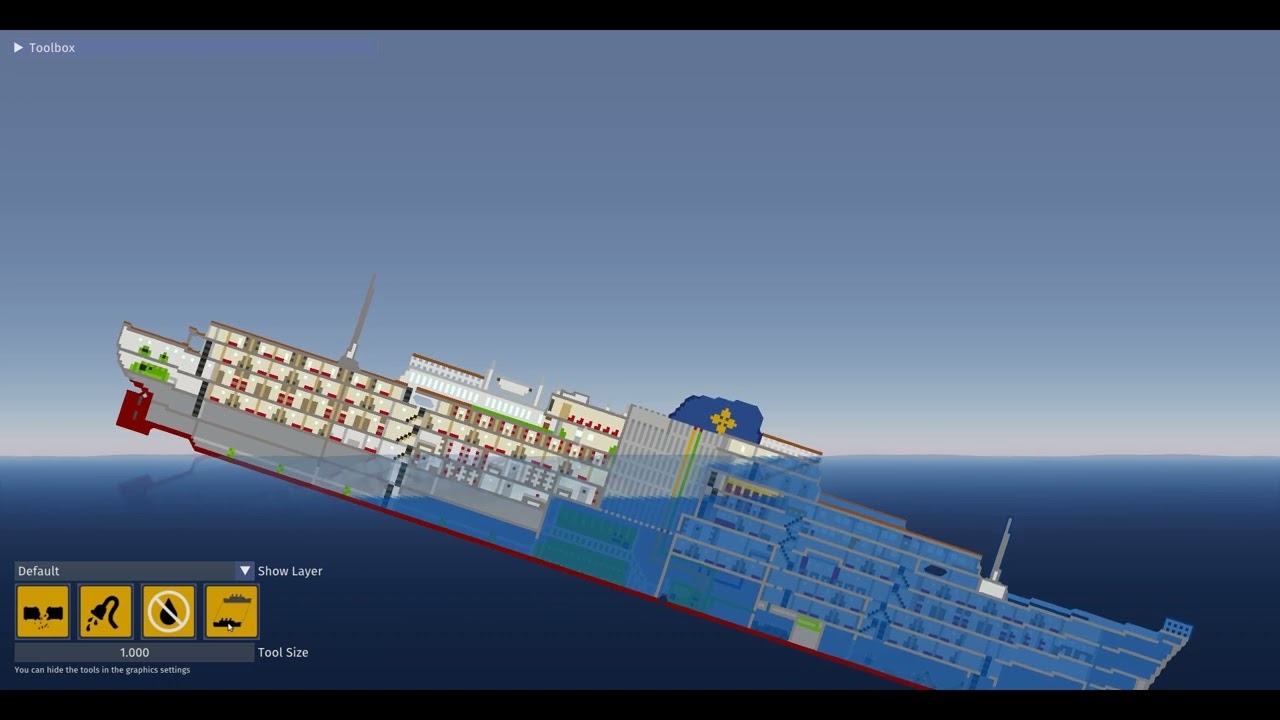 sinking of the oceanos simulation