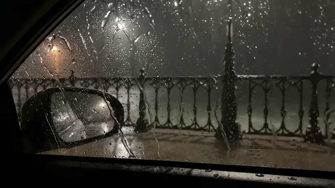 Sleep Peacefully with Heavy Rain & Thunder on Car Roof in Deep Forest at Night