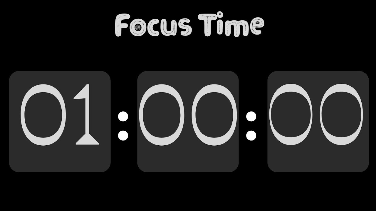 Đồng Hồ Đếm Ngược 1 Giờ 🧡 Focus Timer 🧡 No Background 🧡 ASMR Tick Tock | Tập Trung Cao Độ