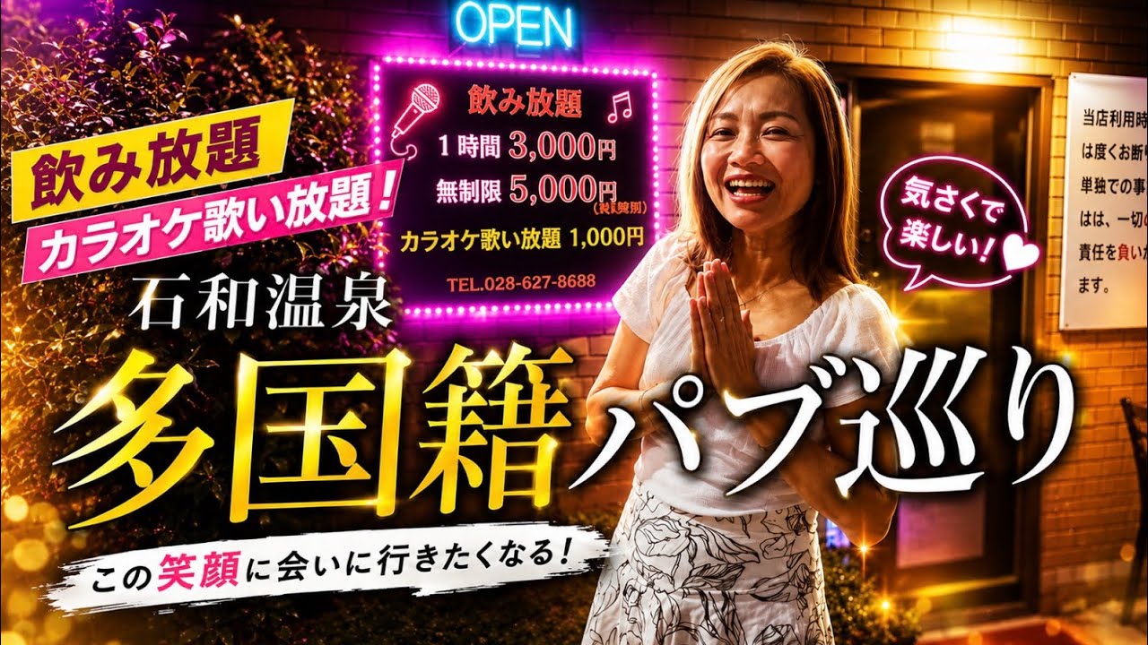 【石和温泉】夜遊び！夜散歩で多国籍パブ巡りの旅