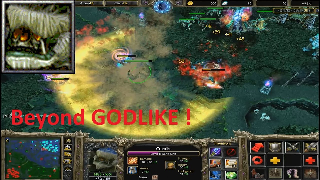 DotA 6.81d - Sand King, Crixalis Beyond GODLIKE !
