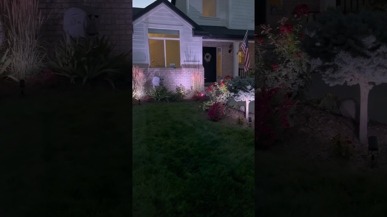Lumary RBGAI Outdoor Lights @lumarysmartofficial​⁠  #spotlights #yard #lights #outdoorlight  #landscape