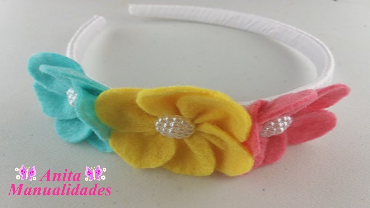 Flor de Fieltro en Diadema | Anita Manulidades