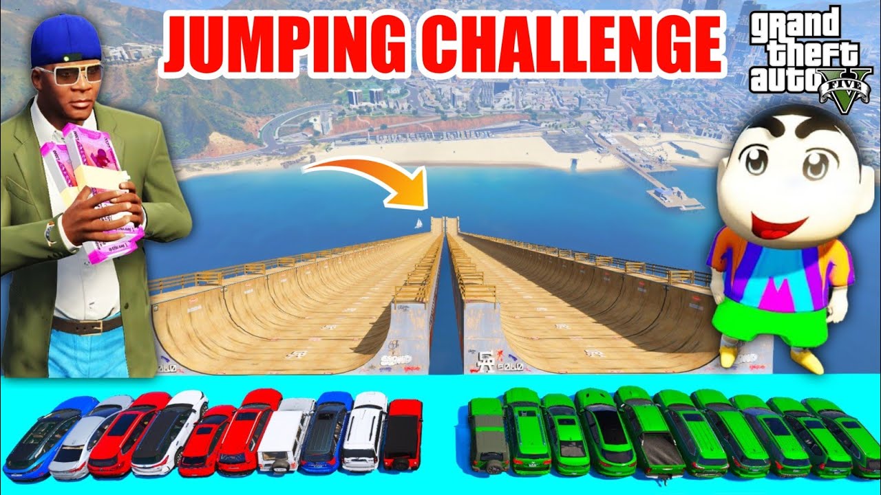 GTA 5 - FRANKLIN VS SHINCHAN MEGA RAMP CHALLANGE | GTA 5 HINDI GAMEPLAY