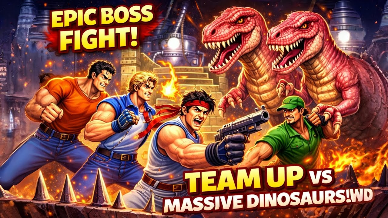 🔥 4 vs 2 DINOSAUR BOSS FIGHT! | EPIC TEAM BATTLE 😱