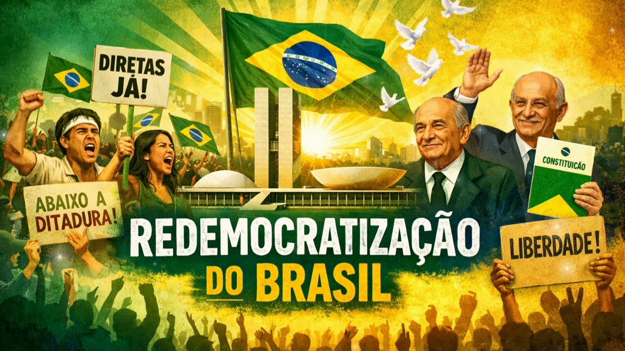 Redemocratiza&ccedil;&atilde;o Do Brasil #HistoriaCantada #HistoriaDoBrasil #ENEM #Vestibular #Educacao #Aprender