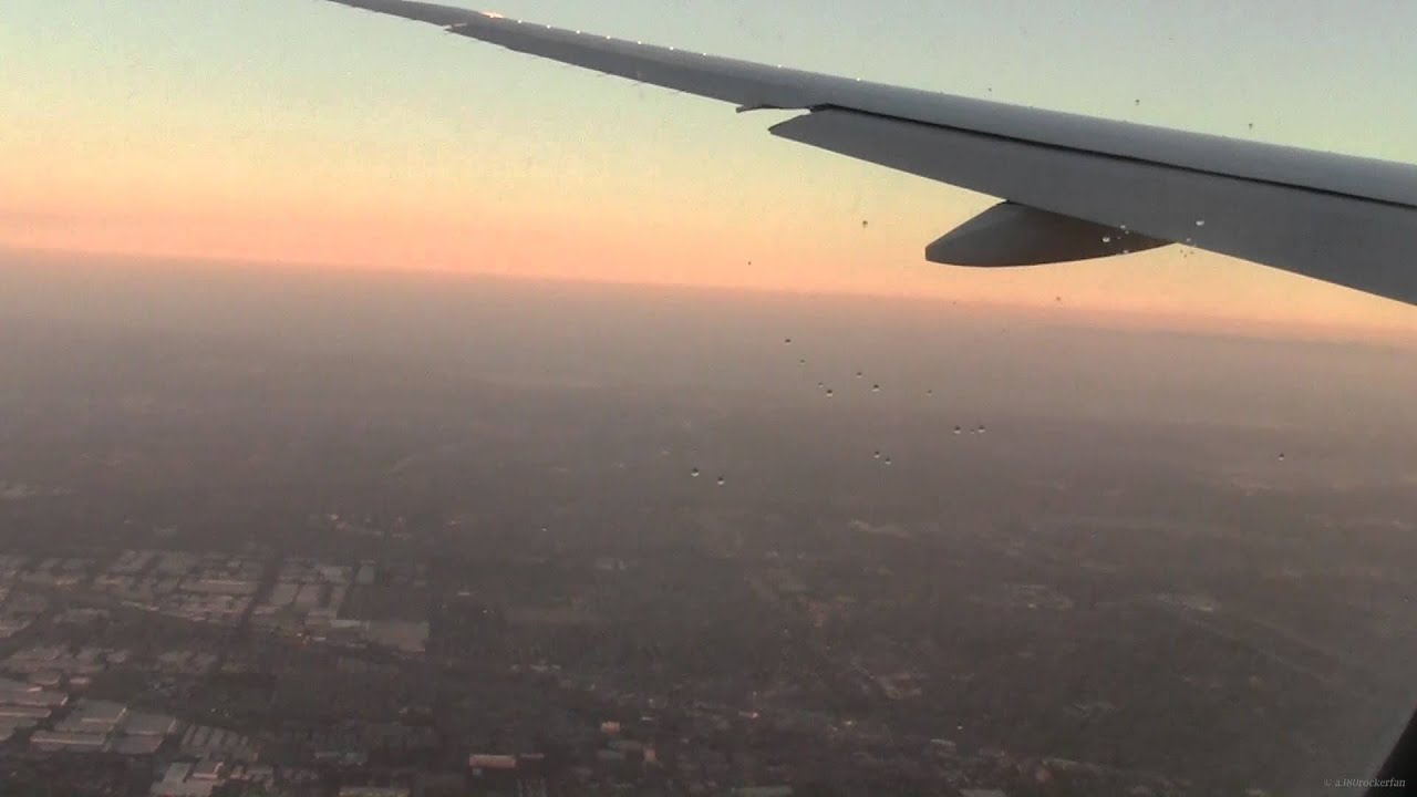 Beautiful sunset landing Los Angeles - ANZ 777-300ER