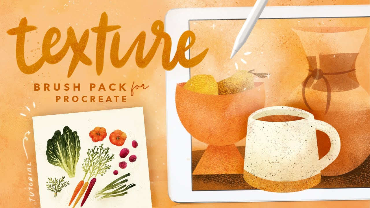 let’s draw with the texture brush pack! (procreate brush swatches + illustration tutorial)