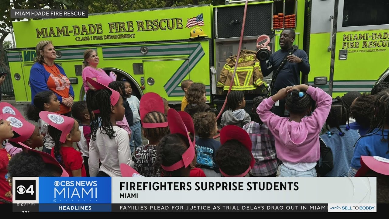 Miami-Dade Fire Rescue surprises students with fun fire safety demonstration