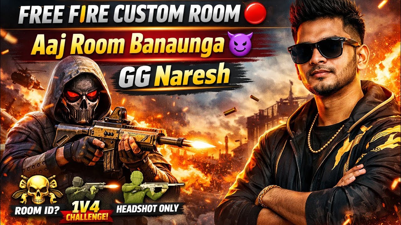 FREE FIRE CUSTOM ROOM 🔴 | Aaj Room Banaunga 😈 | GG Naresh