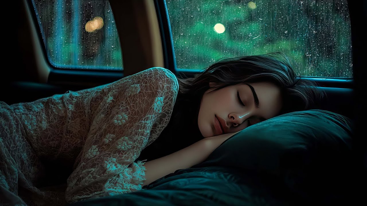 Rain sounds for sleeping - Lulled you to sleep with raindrops outside the window of the camping car
