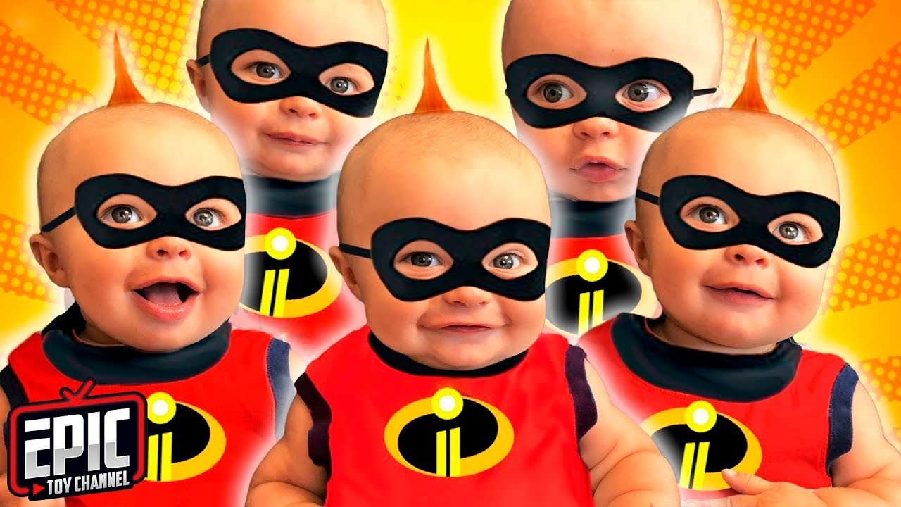 INCREDIBLES 2 Pretend Play Jack Jack Dash & Violet + DIY Lego Brick Headz of Incredibles 2