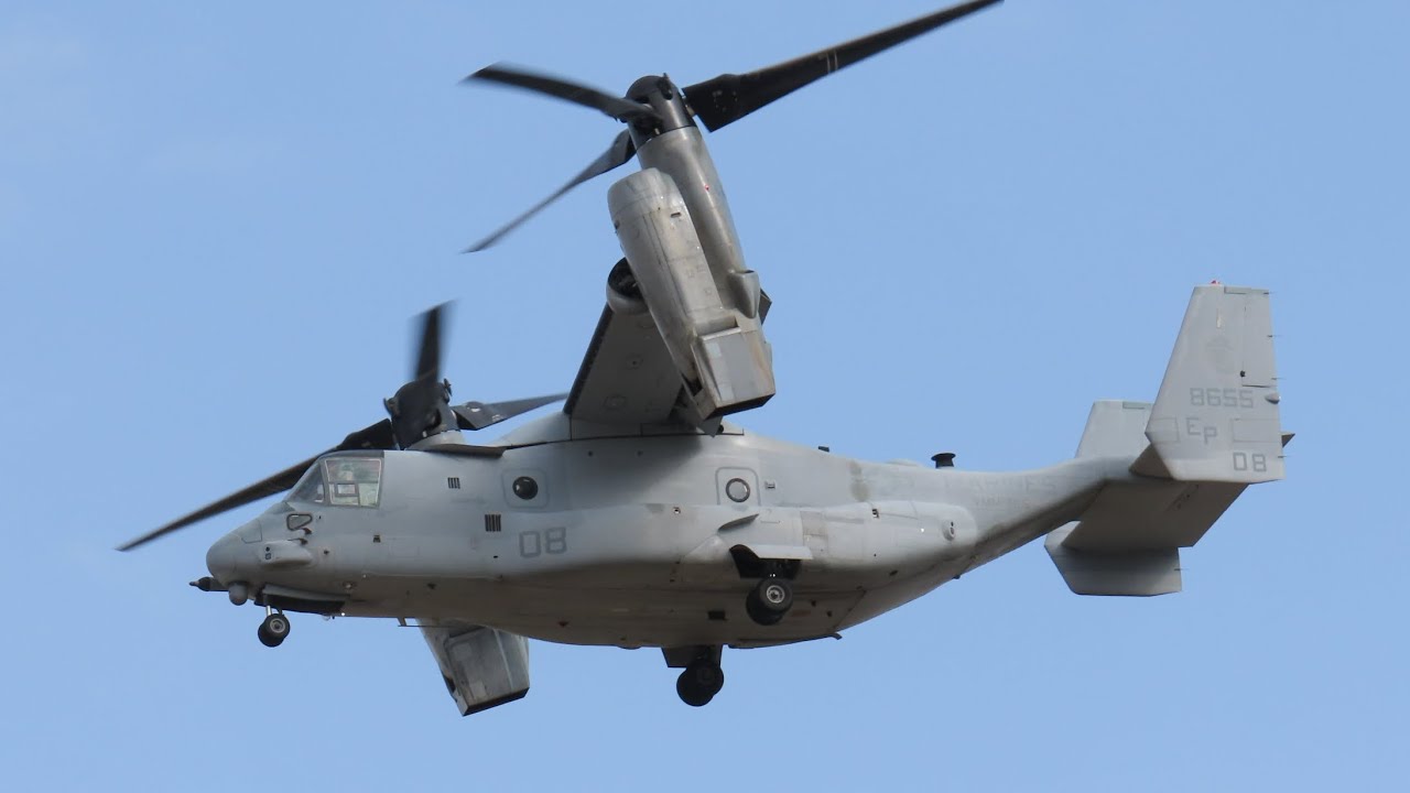 久しぶりにオスプレイが飛来しました。