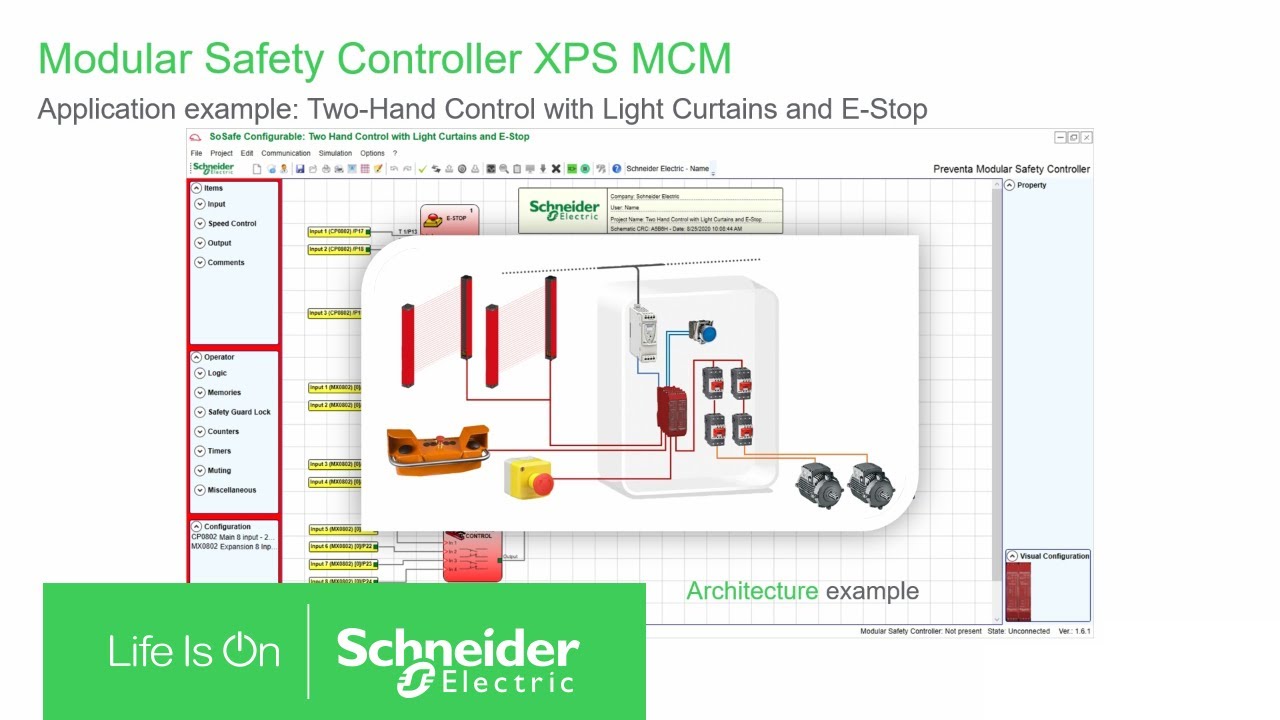 Modicon XPSMCM with Two Hand Control, Light Curtains & Emergency Stop | Schneider Electric