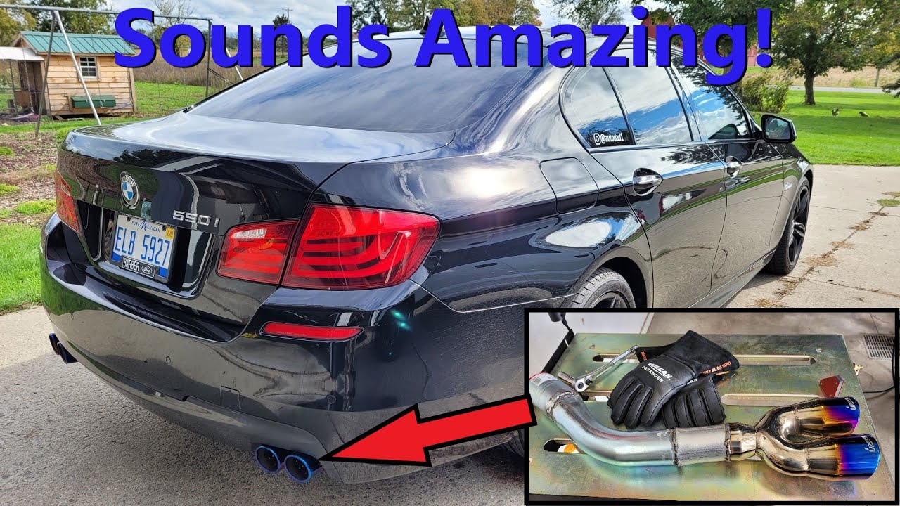 Удаление глушителя BMW F10. 2013 550i
