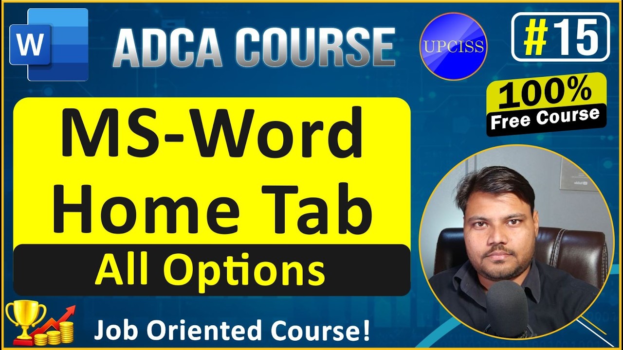 Ms Word Home Tab, All the options are explained in detail | Tutorial for beginners | UPCISS