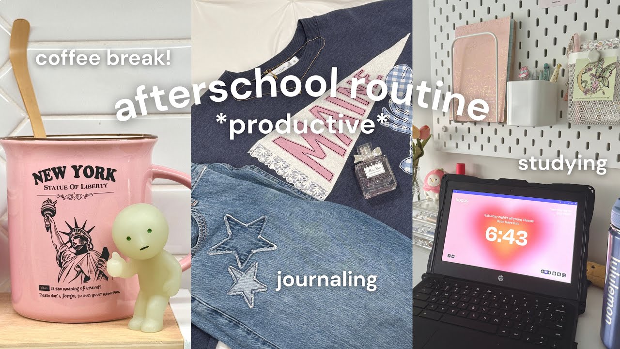 after school routine *PRODUCTIVE* 📔🌷 back to school, study with me, high school diaries, senior year