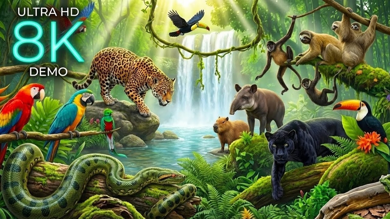 Animals of the Amazon Rainforest 8K | Cinematic Wildlife Documentary & Jungle Sounds
