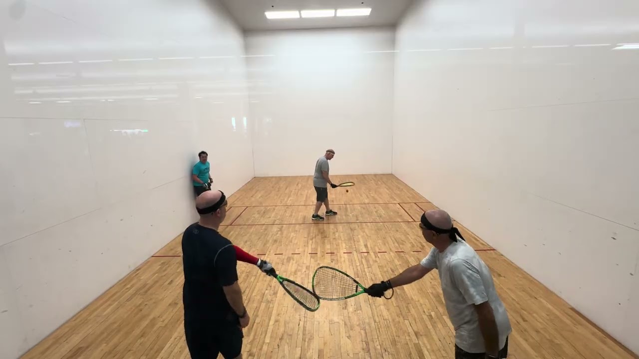 02.11.2026 short version 1/6 Amir/Brandon vs. Robert/Miguel doubles racquetball at LAF Austin TX. 