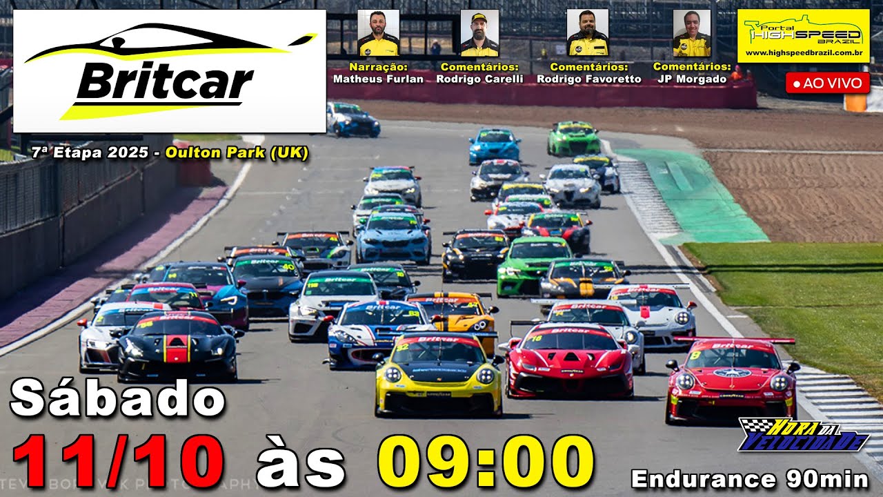 🔴 BRITCAR ENDURANCE CHAMPIONSHIP | Corrida 90min | 7&ordf; Etapa 2025 | Oulton (UK) | AO VIVO