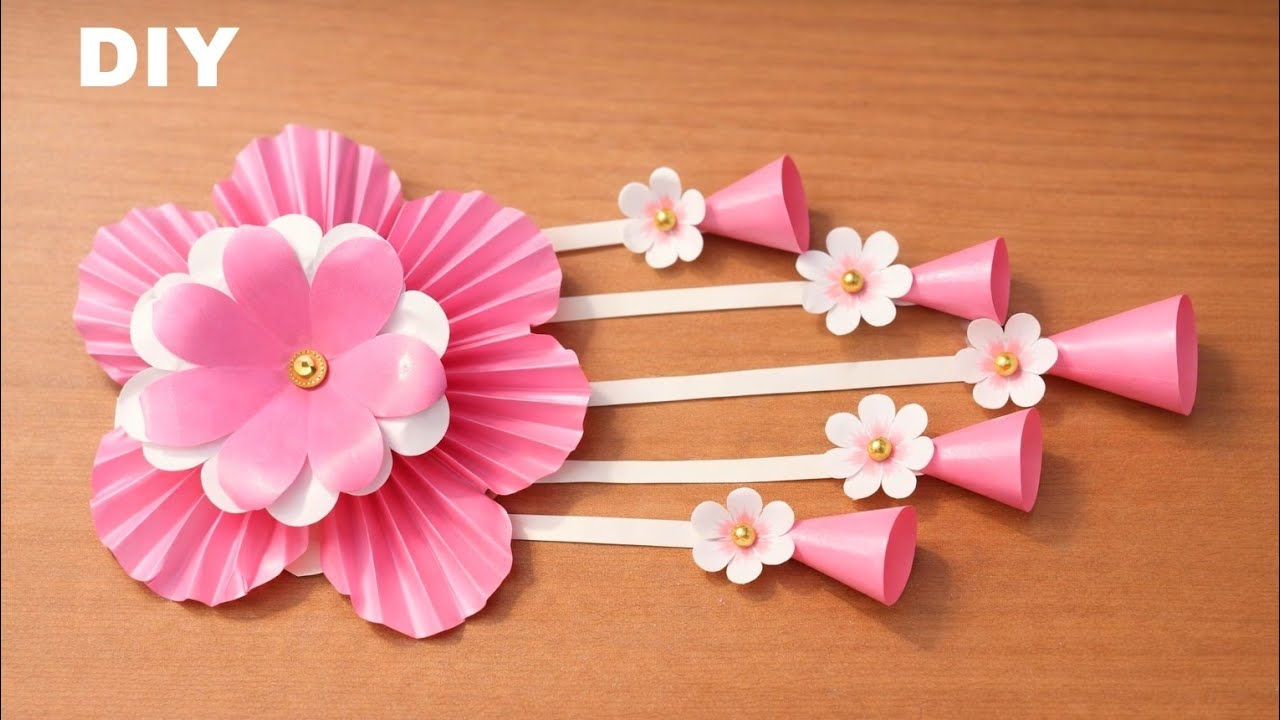 New! Easy Paper Wall Hanging Ideas Flower Wall Hanging using A4 paper sheet - Paper Home Decor