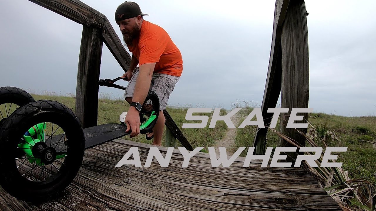 Trideck Skate Anywhere & BraapStik Performance Land Paddle (Cocoa Beach)