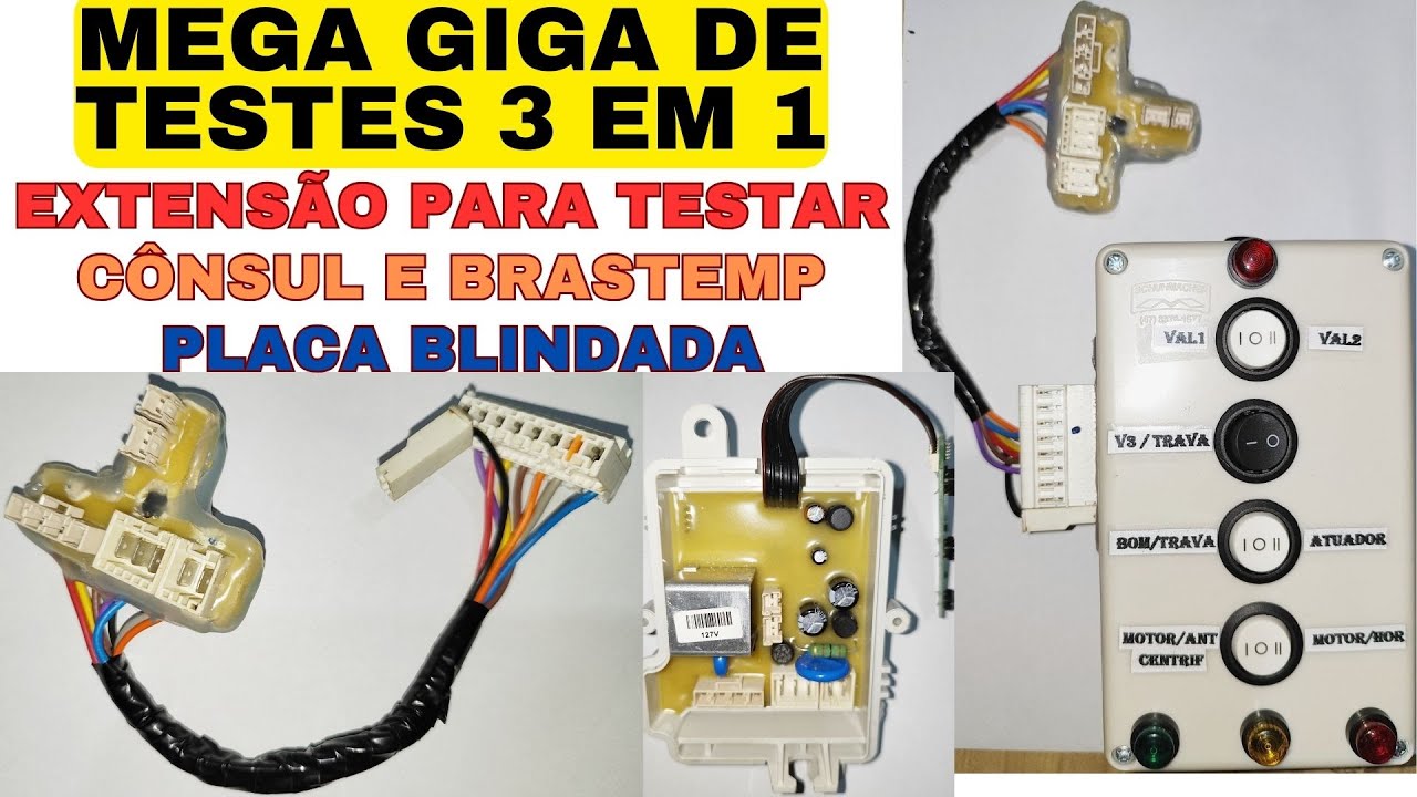 testando lavadora cônsul e brastemp de placa blindada usando essa extensão no giga de testes 3 em 1