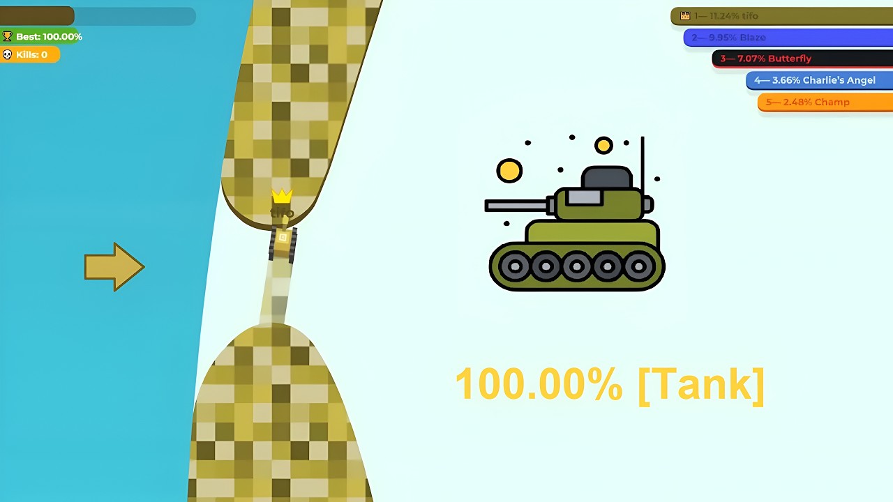 Paper.io 2 Map Control: 100.00% [Tank]