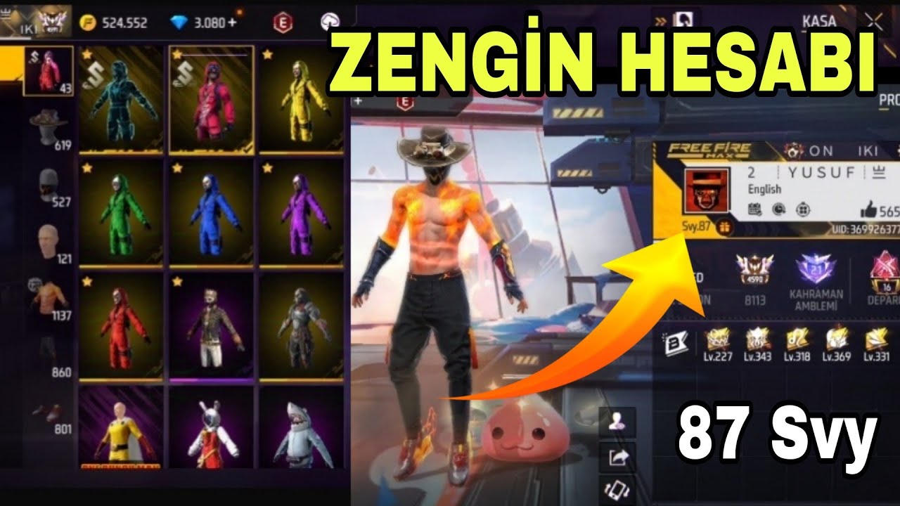 REKORLARLA DOLU BİR HESAP BU PARAYI NEREDEN BULUYORSUNUZ BİZE DE SÖYLEYİN Free Fire