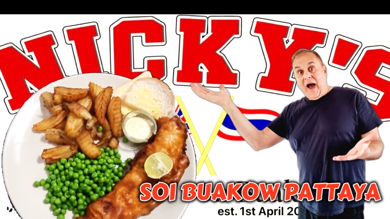 Fish and Chips at Nicky's Bar Restaurant on  Soi Buakow, Pattaya, Thailand