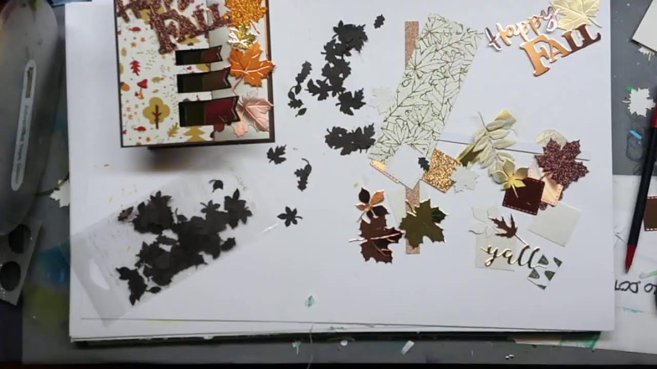 Happy Fall Triple Flag Z Fold Card