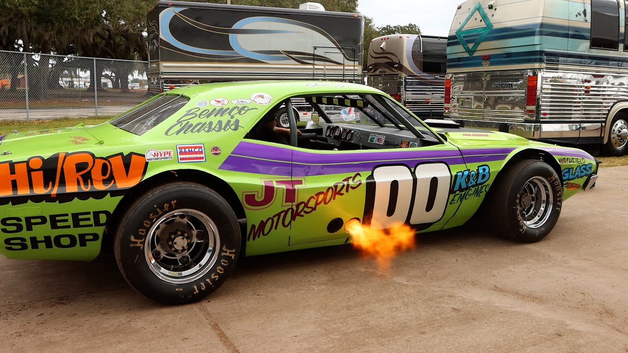 1973 Dodge Challenger Race Car Cold Start, Revs, Idle