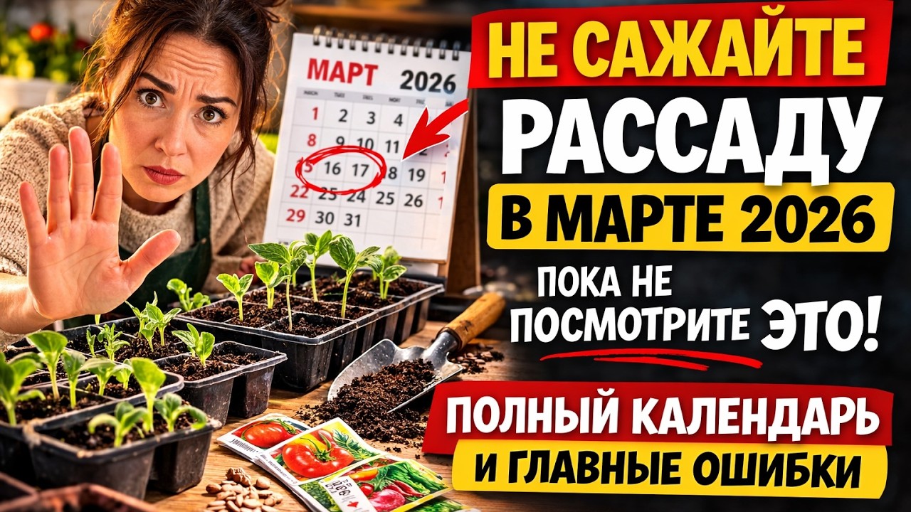 НЕ САЖАЙТЕ РАССАДУ в марте 2026, пока не посмотрите это! Полный календарь и главные ошибки