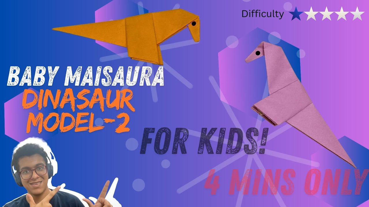 How to make an origami Dinosaur perfect for children [ Maisaura model ]#easyorigami #simpleorigami