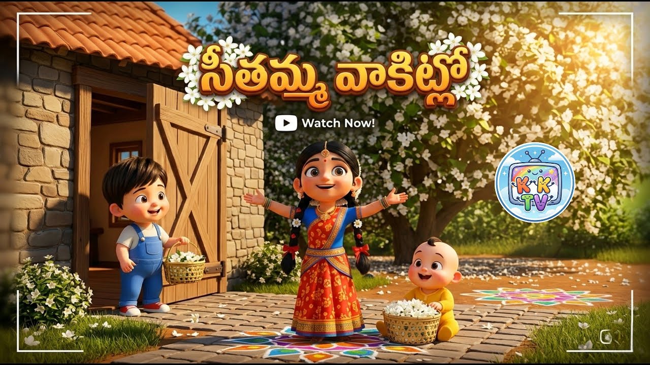 సీతమ్మ వాకిట్లో...#kidsrhymes #cartoon #kids#rhymes#telugurhymes #cute #funny #kidsvideo #subscribe 