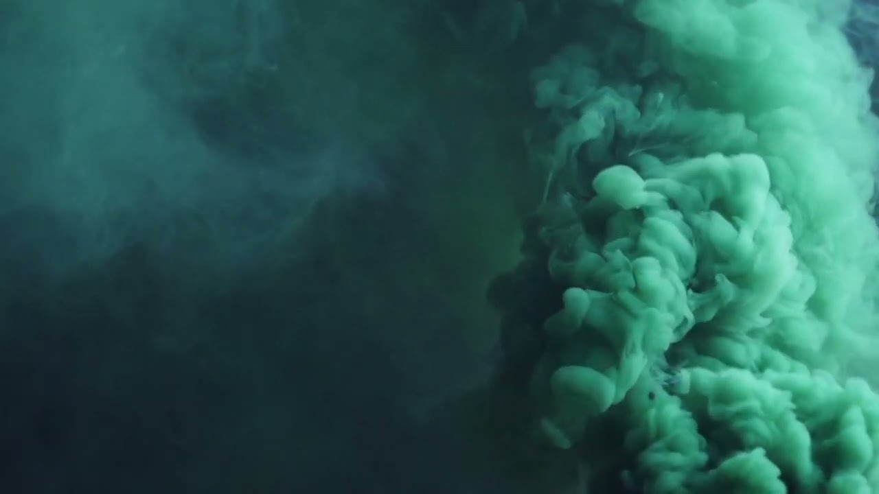 Dark Green Smoke Abstract Color 4K background Video loop