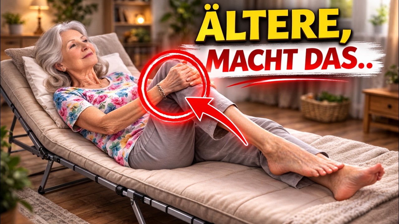 Morgengymnastik für Senioren auf einem schmalen Bett