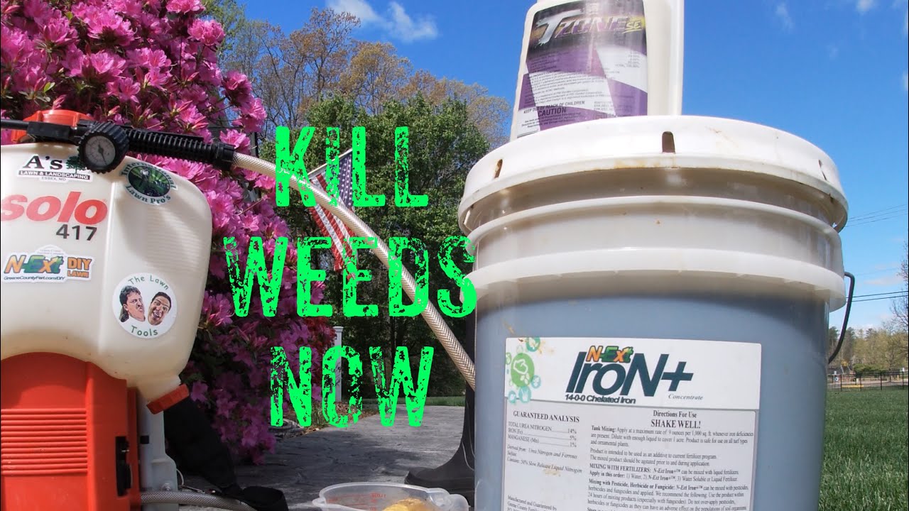 KILLING WEEDS IN SPRING // Mixing HERBICIDE with FERTILIZER