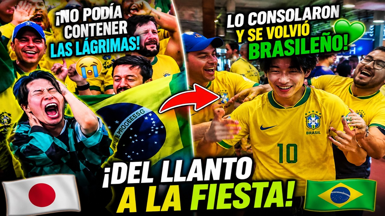 &iexcl;NO PARABA DE LLORAR! brasile&ntilde;os consuelan a aficionado Japon&eacute;s Tras ser eliminada su seleccion