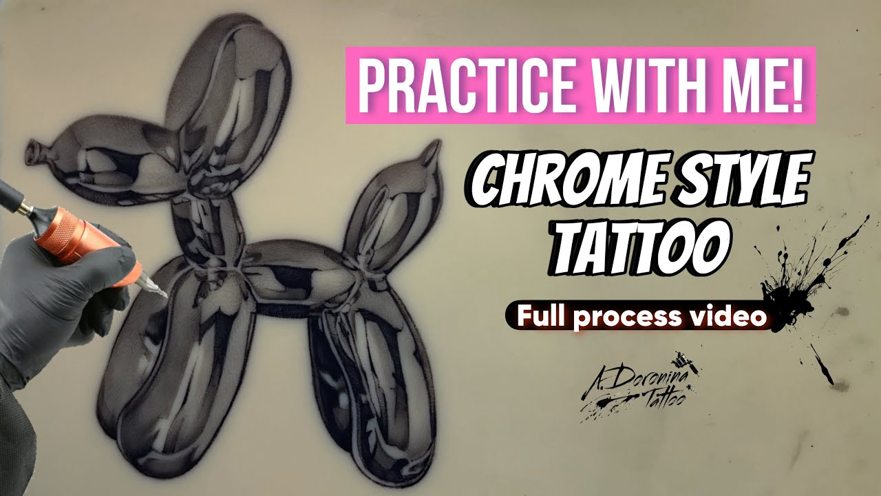 Chrome tattoo full process | Тату в стиле хром, полный процесс