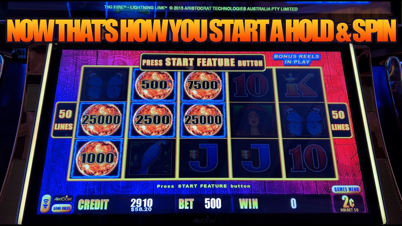 TIKI FIRE LIGHTNING LINK - GREAT START TO A HOLD & SPIN BONUS!
