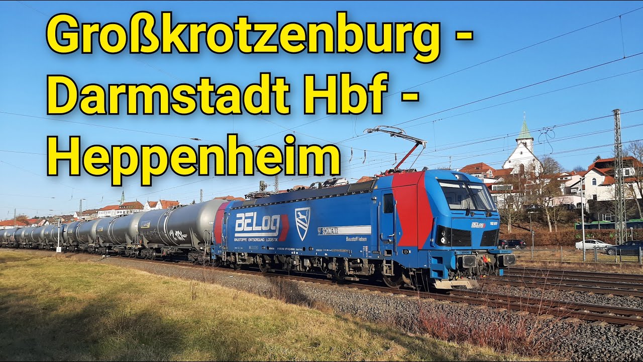 Führerstandsmitfahrt von Großkrotzenburg nach Heppenheim mit der Baureihe 192 über Darmstadt Hbf