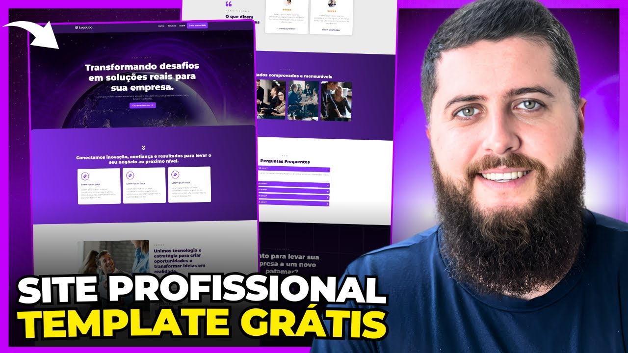 Como Fazer SITE PROFISSIONAL com WordPress Elementor | Template Grátis
