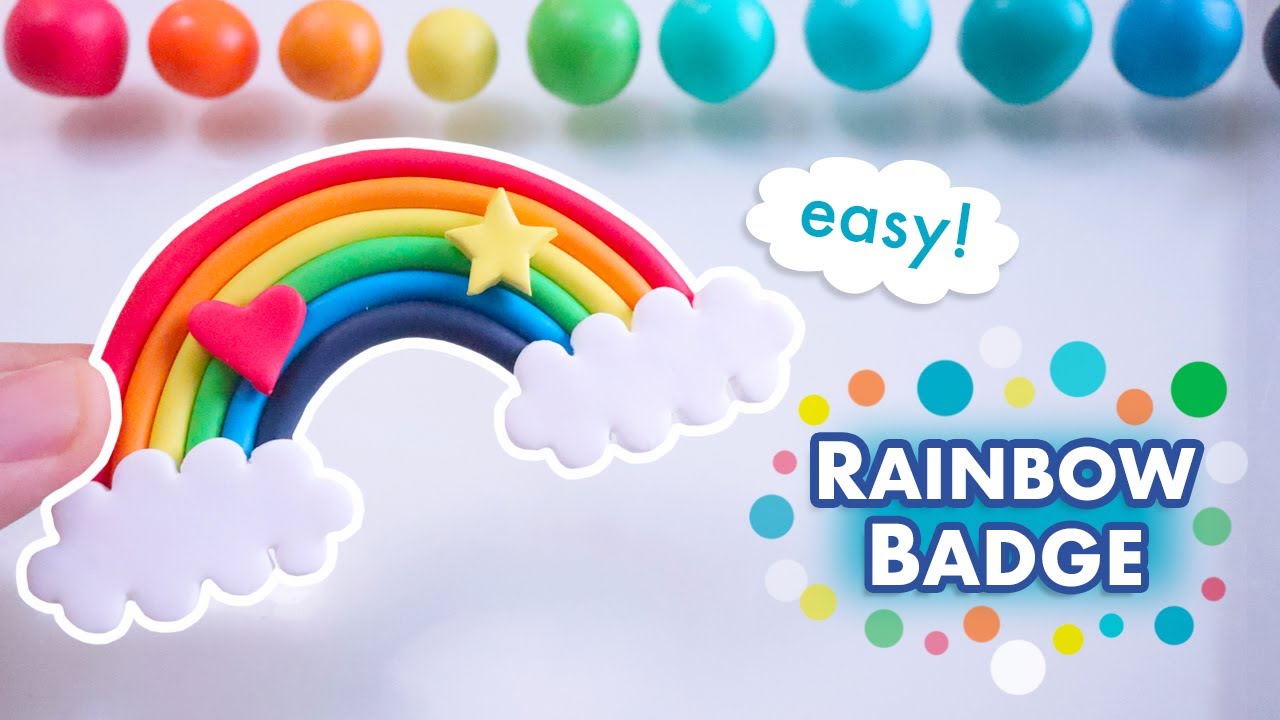 EASY! RAINBOW PIN BADGE Polymer Clay Tutorial (+ DIY Cutting Tool)