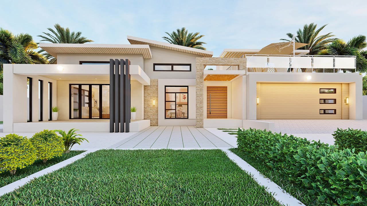 Beautiful House design | 3 Bedrooms | Skillion Roof and Roof deck | Butterfly roof