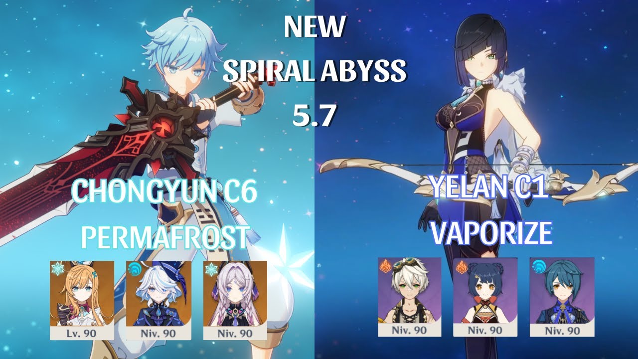 CHONGYUN C6 PERMAFROST & YELAN C1 VAPORIZE | NEW Spiral Abyss 5.7 | Genshin Impact